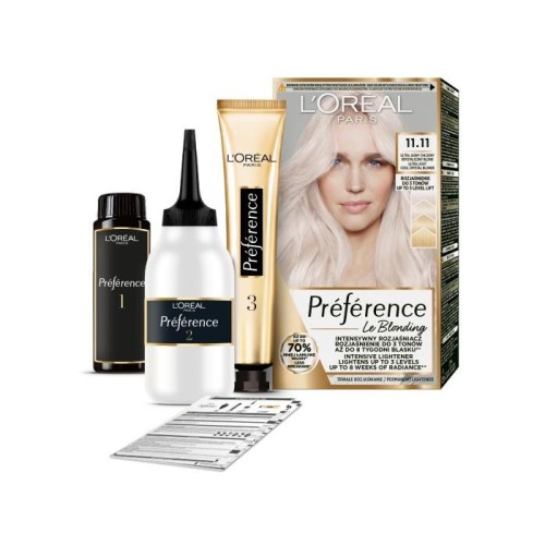 LOREAL Preference Farba do włosów 11.11 - Bardzo Bardzo Jasny Chłodny Kryształowy Blond 1 op.