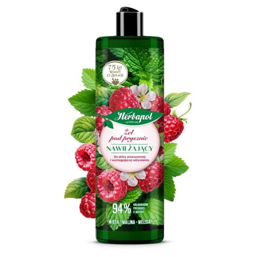 HERBAPOL Żel pod prysznic nawilżający Mięta, Malina, Melisa 400 ml