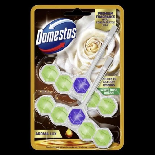 DOMESTOS Kostka toaletowa Power 5 Aroma Lux White Rose &amp; Green Tea Tree Oil 2 x 55 g