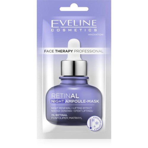 EVELINE Face Therapy Professional Maska-ampułka liftingująca - nocna odnowa z 1% Retinalem 8 ml