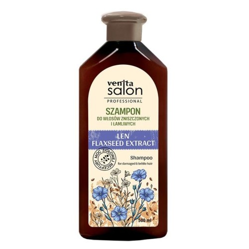 VENITA Salon Professional Szampon z Lnem do włosów zniszczonych i łamliwych 500 ml