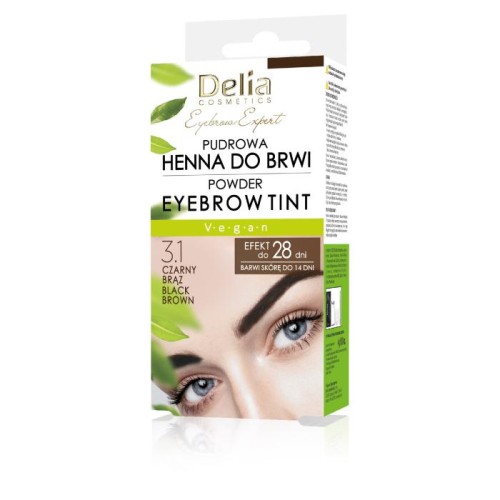 DELIA Eyebrow Expert Henna Pudrowa do brwi 3.1 Czarny brąz 4g