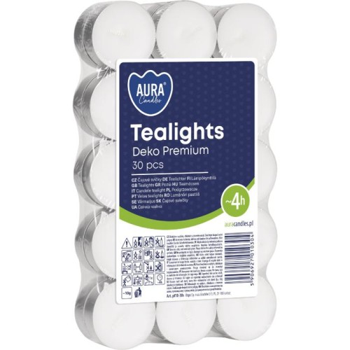 BISPOL Aura Candles Podgrzewacze Deko Premium 1 op.-30 sztuk
