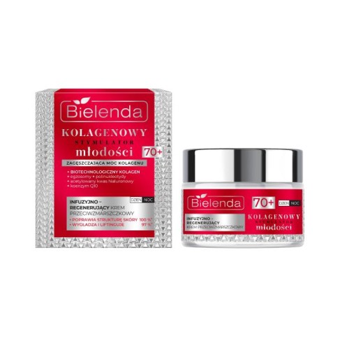 BIELENDA Kolagenowy Stymulator Młodości Infuzyjno - regenerujący krem przeciwzmarszczkowy 70+ 50 ml