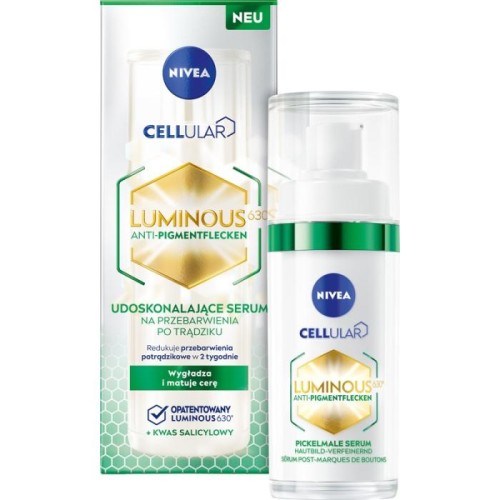 NIVEA Cellular Luminous630 Serum udoskonalające na przebarwienia po trądziku 30 ml
