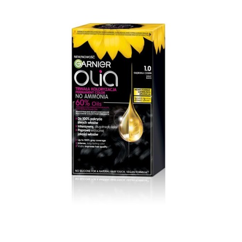 GARNIER Olia Farba do włosów nr 1.0 Night Black - Głęboka czerń