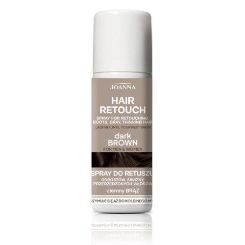 JOANNA Hair Retouch Spray do retuszu odrostów,siwizny i przerzedzonych włosów - Dark Brown 75 ml