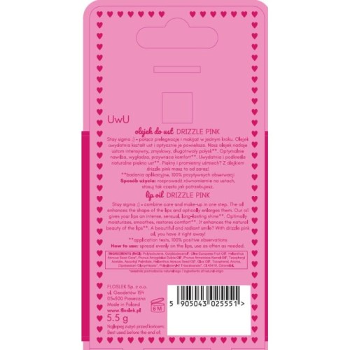 FLOSLEK Olejek do ust Drizzle Pink 5,5 g