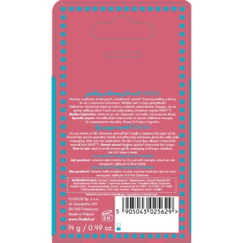 FLOSLEK Peeling cukrowy do ust Pinkish 14 g