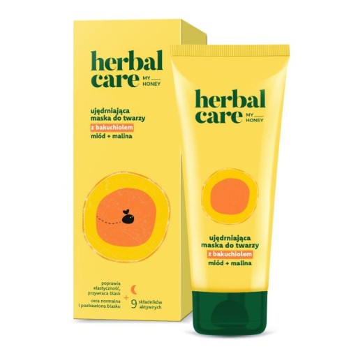 HERBAL CARE My Honey Ujędrniająca Maska do twarzy z bakuchiolem + miód i malina na noc - do cery normalnej i pozbawionej blasku