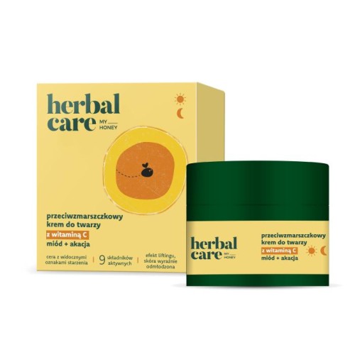 HERBAL CARE My Honey Przeciwzmarszczkowy Krem do twarzy z witaminą C + miód i akacja - do cery z widocznymi oznakami starzenia n