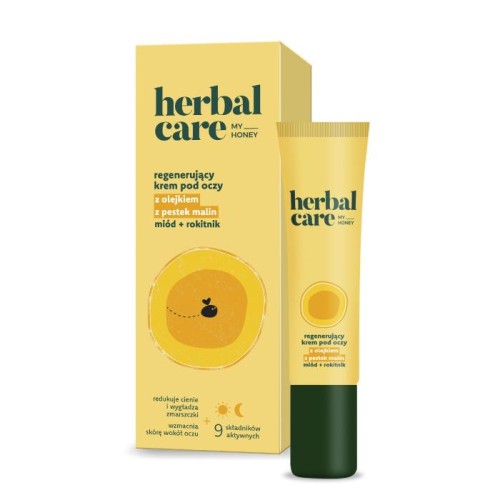 HERBAL CARE My Honey Regenerujący Krem pod oczy z olejkiem z pestek malin + miód i rokitnik na dzień i noc 15 ml