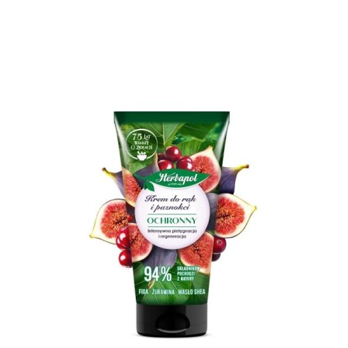 HERBAPOL Krem ochronny do rąk i paznokci - Figa &amp; Żurawina &amp; Masło Shea 50 ml