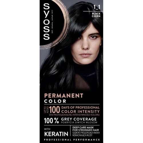 SYOSS Permanent Color Farba do włosów 1-1 Czerń