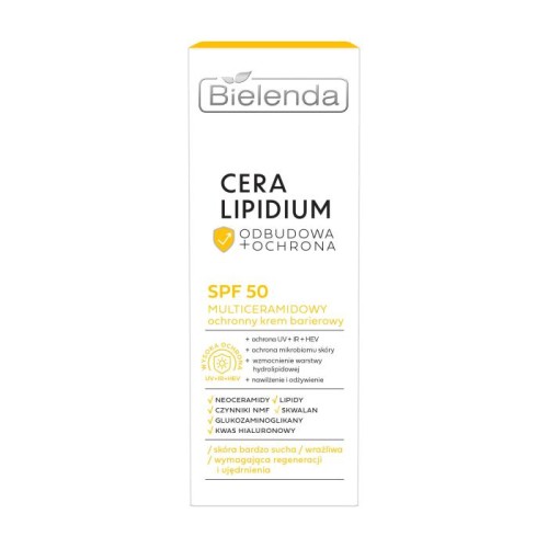 BIELENDA Cera Lipidium Odbudowa + Ochrona Multiceramidowy ochronny krem barierowy SPF50 30 ml