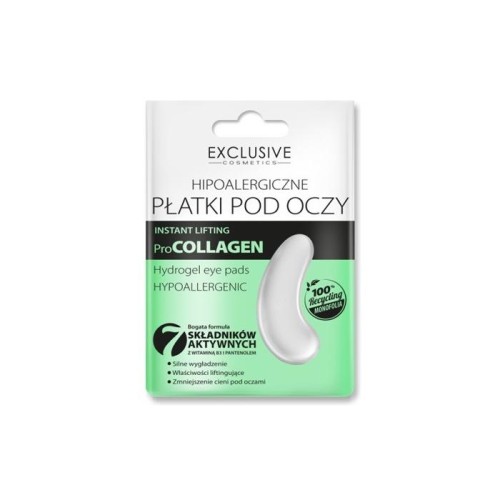 EXCLUSIVE COSMETICS Pro-collagen Płatki hipoalergiczne pod oczy Liftingujące 1 para