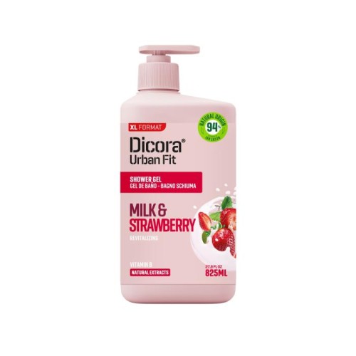 DICORA Żel pod prysznic Mleko i Truskawka 825 ml