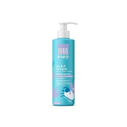 IDEE DERM Baby Żel 3w1 do mycia twarzy ciała i włosów 400 ml