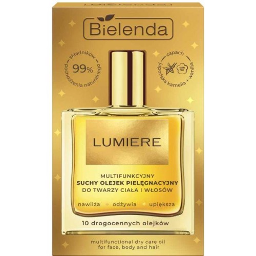 BIELENDA Lumiere Multifunkcyjny suchy olejek pielęgnacyjny do twarzy, ciała i włosów 50 ml