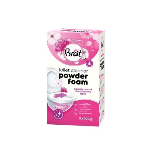 BRAIT Wulkan Pieniący proszek do czyszczenia toalet Cotton Flower 3 x 100 g