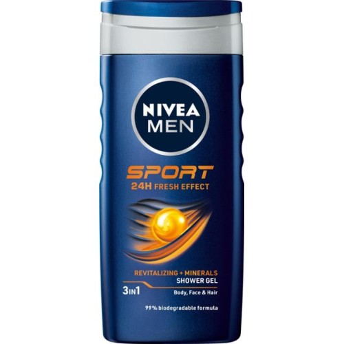 NIVEA MEN Żel pod prysznic 3in1 Sport 24H Fresh Effect 250 ml