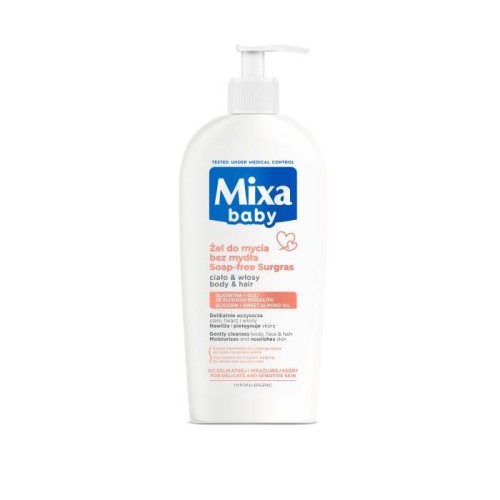 MIXA Baby Żel do mycia ciała i włosów bez mydła 400 ml