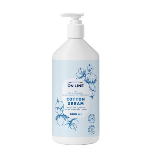 ON LINE Płyn do kąpieli i żel pod prysznic 2w1 Cotton Dream 1000 ml