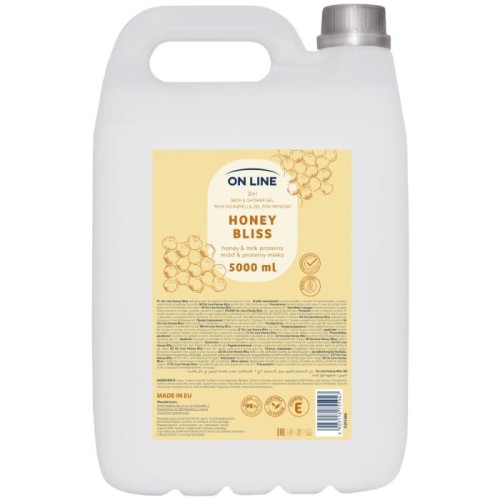 ON LINE 2w1 Płyn do kąpieli&amp;Żel pod prysznic Miód&amp;Proteiny mleka 5000 ml