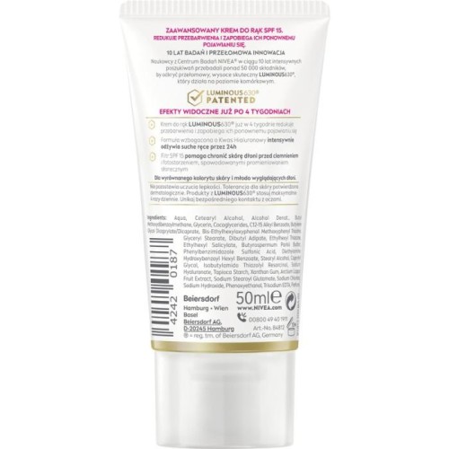 NIVEA LUMINOUS630® Krem do rąk przeciw przebarwieniom 50 ml