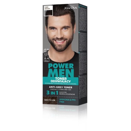 JOANNA Power Men Toner odsiwiający 02 Dark brown 80 g