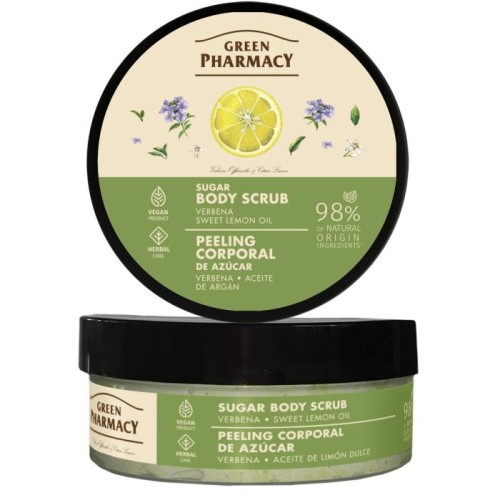 GREEN PHARMACY Peeling cukrowo-solny do ciała Werbena + Słodki olejek 200 ml