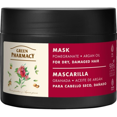 GREEN PHARMACY Maska do włosów suchych i zniszczonych Granat i Olej arganowy 300 ml