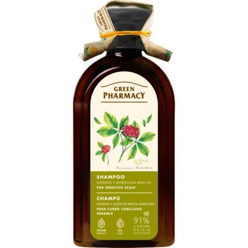 GREEN PHARMACY Szampon do wrażliwej skóry głowy Żeń-szeń i Marokański olej miętowy 350 ml