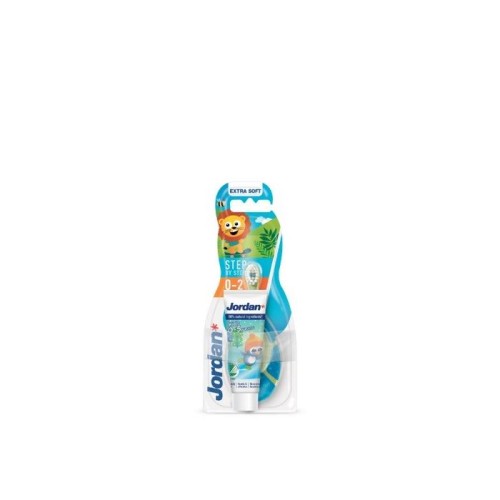 JORDAN Step By Step Szczoteczka do zębów dla dzieci 0-2 lat Extra Soft + mini pasta 1 szt.