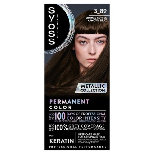 SYOSS Metallic Collection Farba do włosów 3-89 Kawowy Brąz