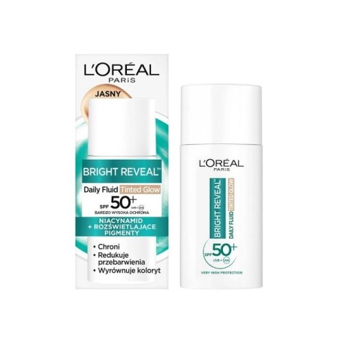 LOREAL Bright Reveal Fluid do twarzy odcień jasny Tinted Glow SPF50+ 50 ml