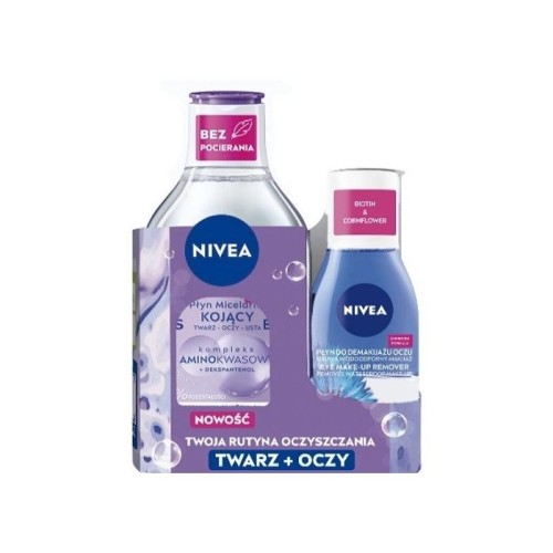 NIVEA Zestaw Duopack Płyn micelarny 400 ml + Płyn do demakijażu oczu 125 ml
