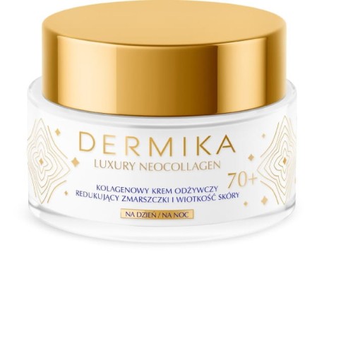 Dermika Luxury Neocollagen 70+ Kolagenowy Krem odżywczy redukujący zmarszczki i wiotkość skóry na dzień i noc  50ml
