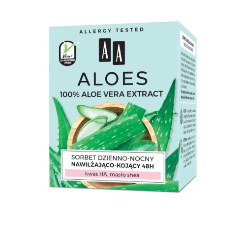 AA Aloes 100% Sorbet dzienno-nocny nawilżająco kojący 48H 50ml