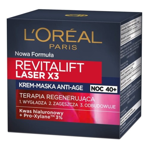 LOREAL Revitalift Laser x3 Krem anti-aging o potrójnym działaniu na noc 50 ml