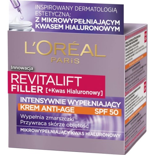 LOREAL Revitalift Filler Krem intensywnie wypełniający zmarszczki Anti-Age SPF50 50 ml