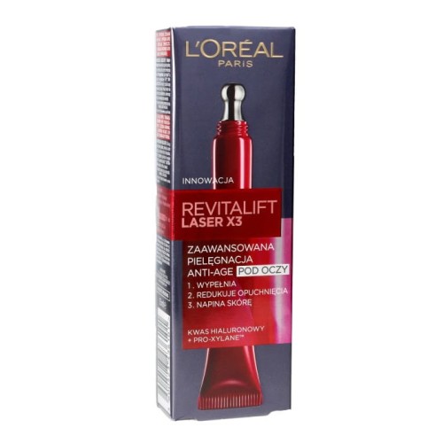 LOREAL Revitalift Laser x3 Krem po oczy anti-age o potrójnym działaniu 15 ml