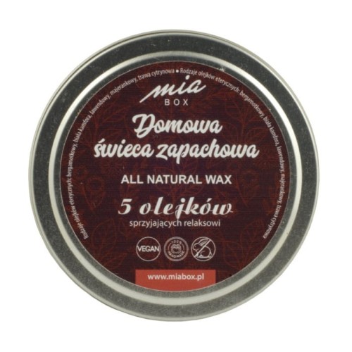 MIA BOX Domowa Świeca zapachowa 5 olejków - RELAKSACYJNA 160g