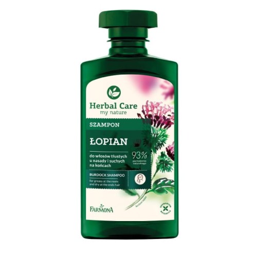 HERBAL CARE Szampon do wlosów tłustych u nasady i suchych na końcach Łopian 330 ml