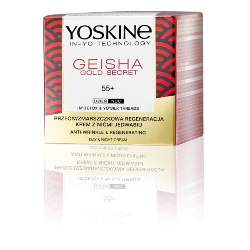 YOSKINE Geisha Gold Secret 55+ Liftingujący krem przeciwzmarszczkowy z kwasem hialuronowym 50 ml