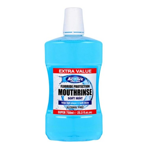 Beauty Formulas Active Oral Care Płyn do płukania jamy ustnej z fluorem Soft Mint - bez alkoholu 750ml