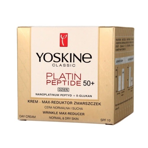 YOSKINE Platin Peptide 50+ Krem przeciwzmarszczkowy na dzień cera normalna i sucha SPF10 50 ml