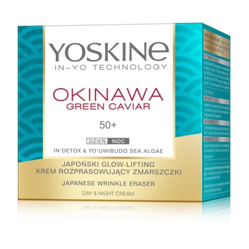 YOSKINE Okinawa Green Caviar 50+ Krem przeciwzmarszczkowy z kawiorem Rozświetlenie i lifting 50 ml