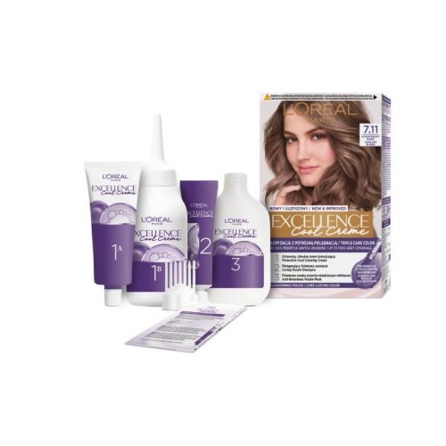 LOREAL Excellence Creme Farba do włosów 7.11 Ultrapopielaty blond