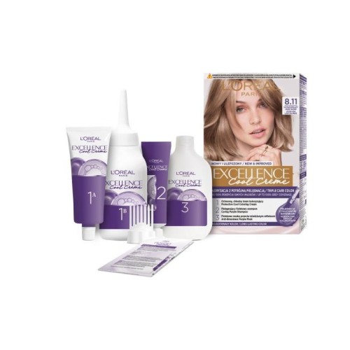 LOREAL Excellence Creme Farba do włosów 8.11 Ultrapopielaty jasny blond